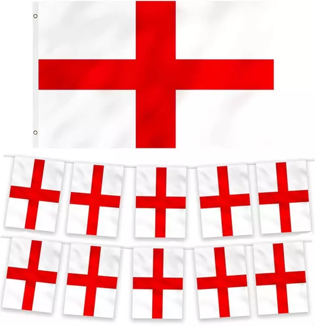 England Flag Bunting Football Womens World Cup 2023 St Georges Day Rugby Decor