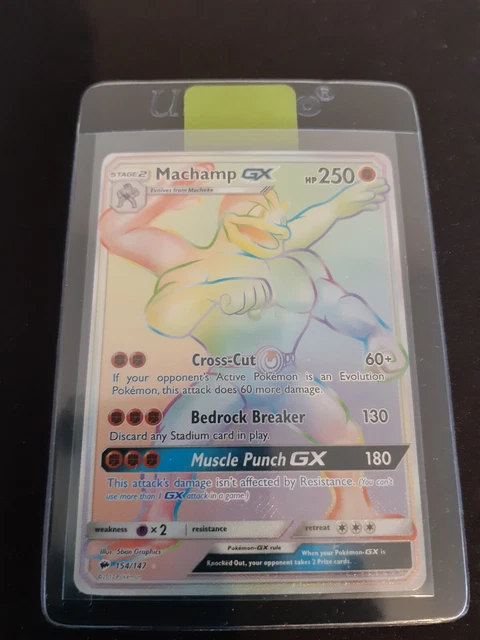 Pokemon Machamp GX Rare Secret Rainbow Burning Shadows English Booster Frisch