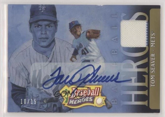 2005 Upper Deck Baseball Heroes Memorabilia Signatures /15 Tom Seaver Auto HOF 2005 Upper Deck Baseball Heroes Memorabilia Signatures /15 Tom Seaver Auto HOF