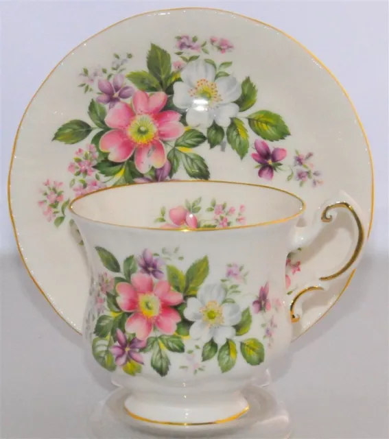 Paragon Flower Festival Teacup and Saucer.(England) Floral Tea Cup