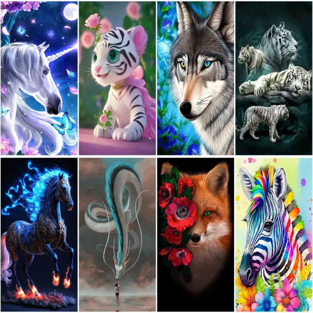 Large Animal DIY 5D Diamond Painting Unicorn Tiger Cross Stitch Embroidery Decor