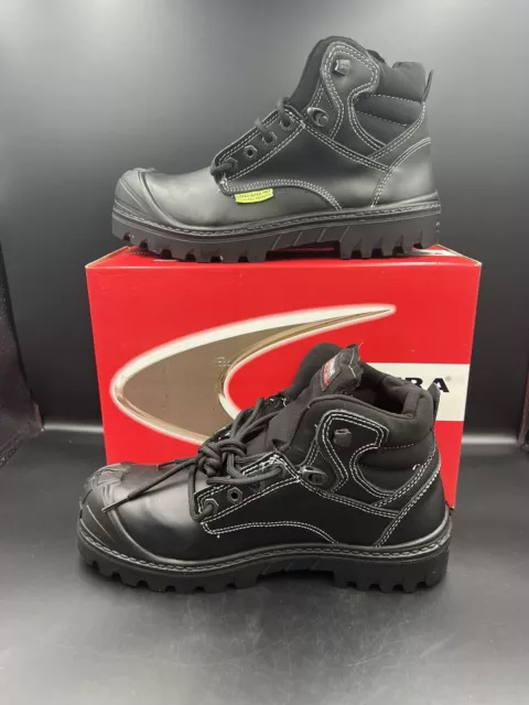Cofra Darwen Mens Black Leather Comp Toe Safety Workwear Boots Size UK 9 New!!!!
