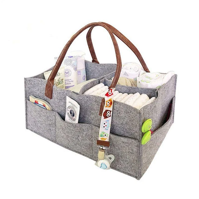 Baby Diaper Organizer Foldable Felt Storage Bag Portable Multi-function for Mom