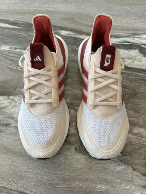 Adidas Ultraboost 21 Indiana Hoosiers  Running Shoe Mens Size 10 - Cream/Crimson