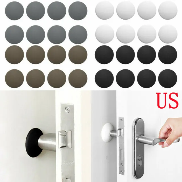 12 Rubber Self Adhesive Door Knob Guard Stopper Wall Bumper Protector Cabinet 2"