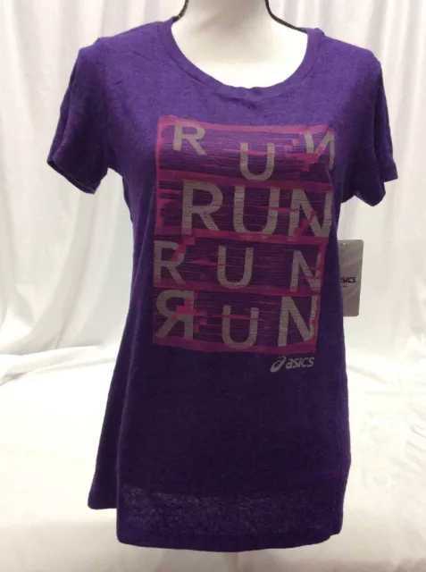 Asics URBAN RUN TEE Women's Athletic Shirt, Purple, Size M, Retail $34
