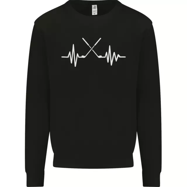 Pulse Golf Funny Golfing Golfer ECG Kids Sweatshirt Jumper