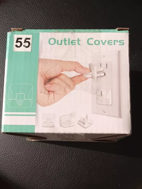 Outlet Covers with Hidden Pull Handle Baby Proofing Plug Covers 55 Pack 3-Prong