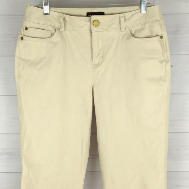 Dana Buchman Womens Size 10 Stretch Solid Beige Mid Rise Crop Soft Chino Pants