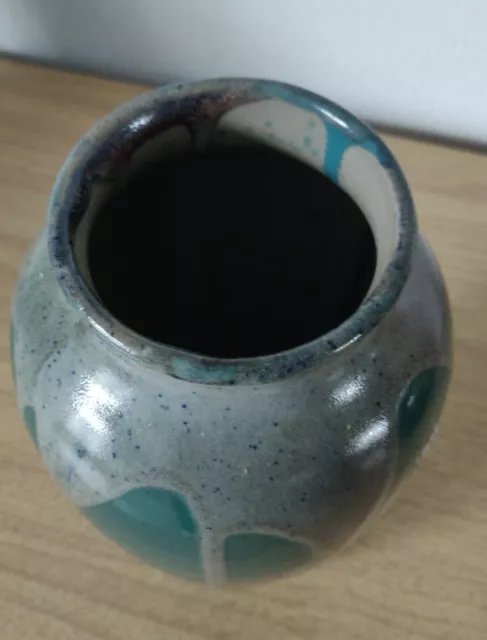 Très joli vase en grès vert et gris 3