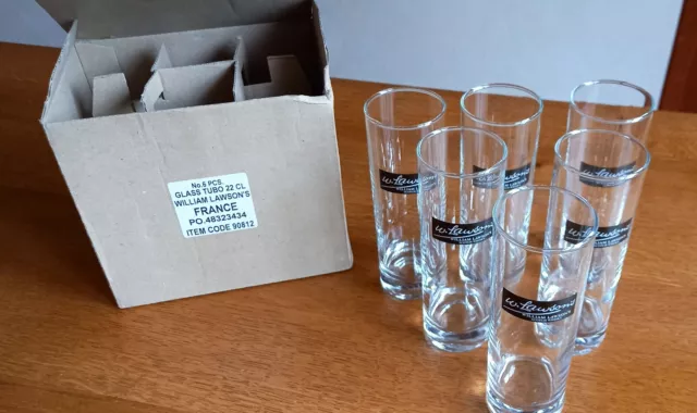 lot de 6 verres à whisky William Lawson's tube 22cl neufs avec carton d'origine 2