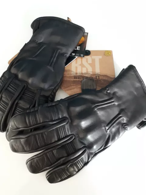 Gants cuir noir mi-saison homme vintage RST RETRO 2 homologués 3