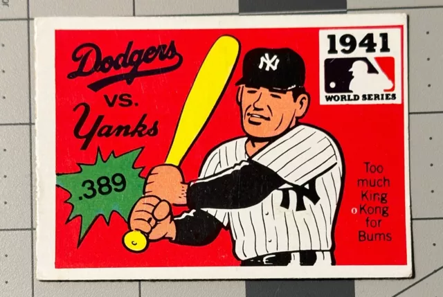 1971 FLEER R.G. Laughlin WORLD SERIES 1941 Dodgers vs. Yankees #39 BLACK BACK VG