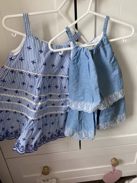 X2 12-18 months baby girls toddler summer dresses bundle F&F and Primark