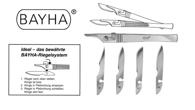 BAYHA® Skalpellklingen,Skalpell,Skalpellgriff,Edelstahl,steril,Präzisionsmesser