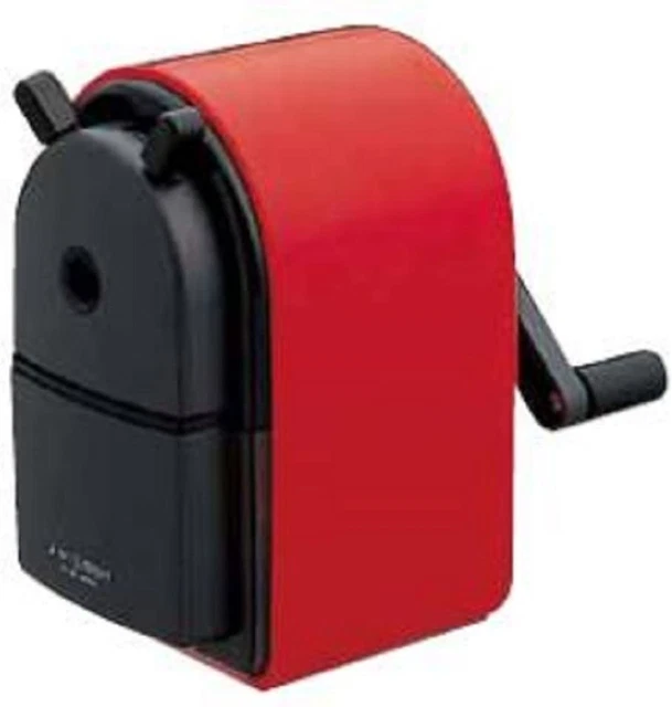 Mitsubishi Uni KH-20 Hand Crank Wooden Pencil Sharpener Red