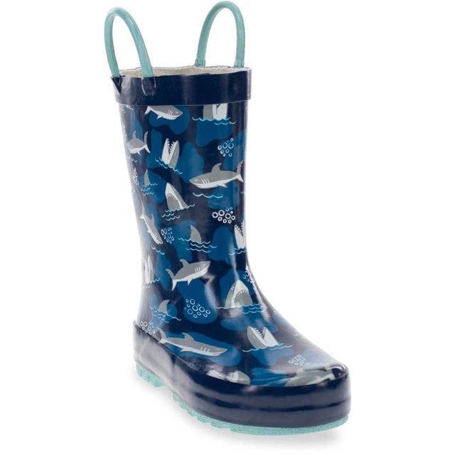 Western Chief Boy's Shark Squad Rubber Rain Boot