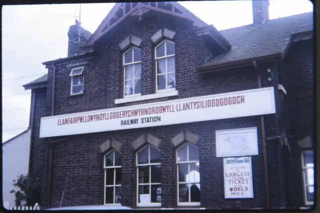 35mm Slide Transparency Colour Wales Welsh Railway Station Long Name 1970's