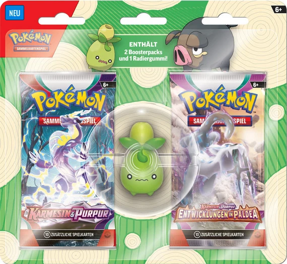 Pokémon Back To School Eraser Blister Olini tedesco