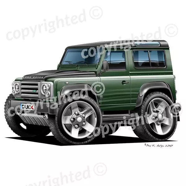 To Fit Land Rover Defender - Vinyl Wall Art Sticker - Green