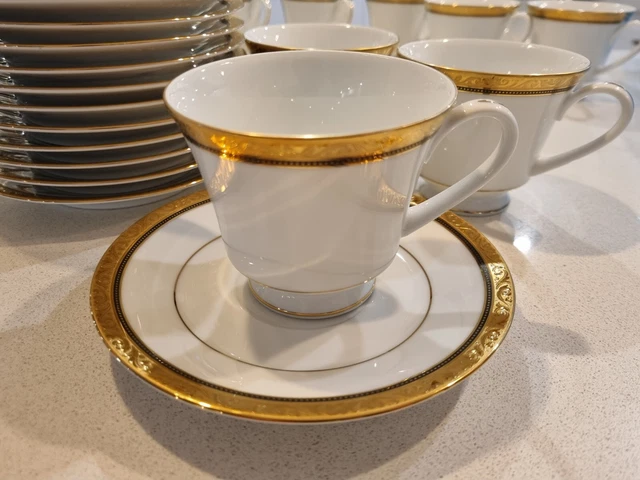 NORITAKE REGENT GOLD Teacup Saucer Set Reg No. 4332 18.00
