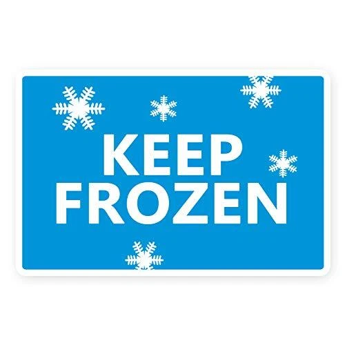 Keep Frozen Shipping Label Waterproof White/Blue Packing Sticker,2x3 Inch