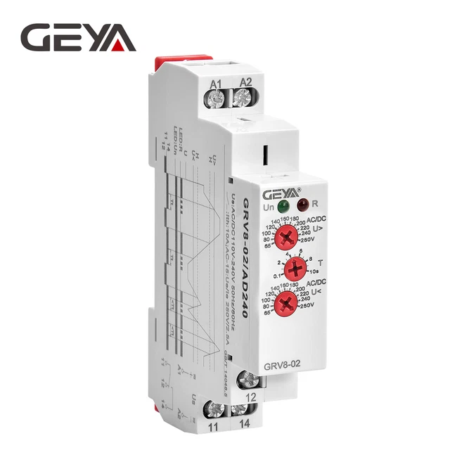 Relais Surveillance Tension GEYA - Monophasé DC/AC 12-240V - 10A - Neuf