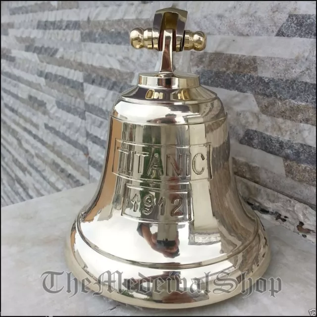 Brass Maritime Ship Bell Titanic Bell 1912 London Hanging Nautical Wall Decor