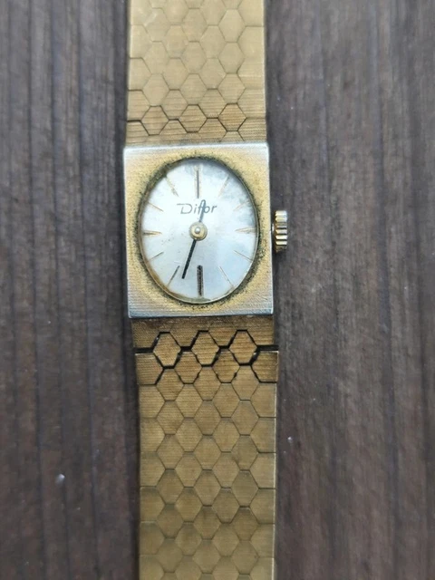 Montre Vintage ARVOR Plaqué Or Mécanique - Pour Femme, Cadran Crème, Bracelet Cuir Neuf