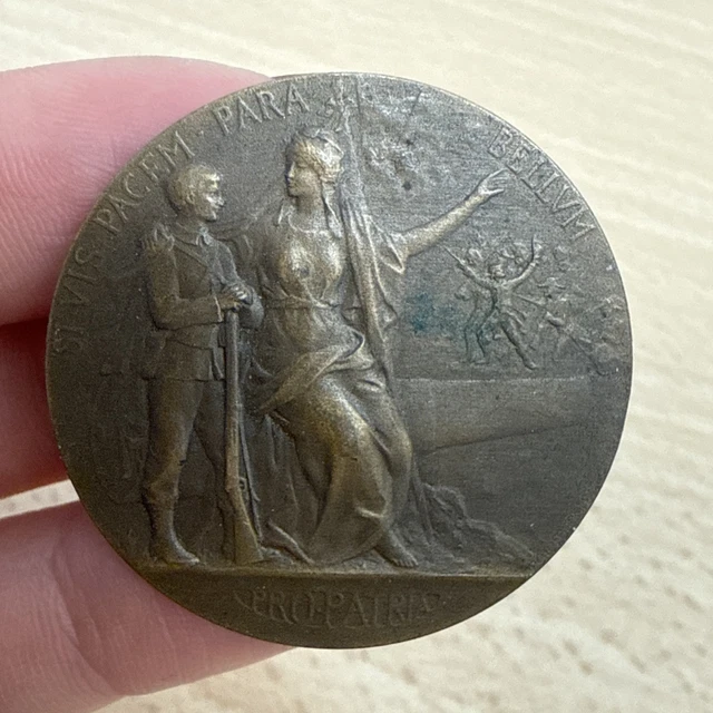 BRONCHE INSIGNE MÉDAILLE Ecusson SI VIS PACEM PARA BELLUM Drago num"rotée G 2364 EUR 12,50