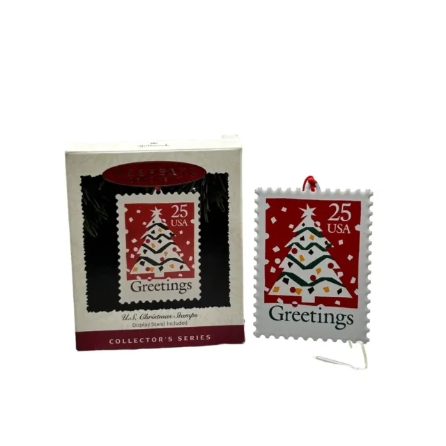 Hallmark Keepsake Ornament US Christmas Stamps Christmas Tree 25 Cents 1990 Box