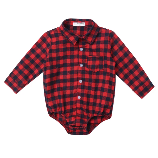 Tuta monopezzo camicia neonato bambini vestiti a quadretti manica lunga bambini 11
