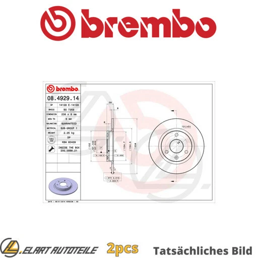 2x brake disc for Peugeot Citroën 106 i 1a 1c cdy hdz cdz 106 1a 1c hfx