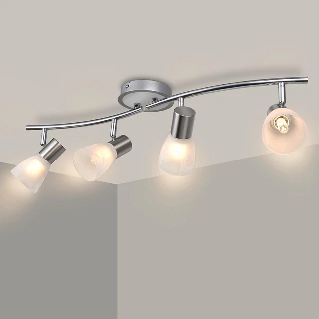 Lampada da Soffitto Metallo e Vetro Aron 3 Faretti Nero