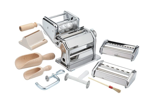 Imperia Pasta Maker Machine- Deluxe 11 Piece Set w Machine, Attachments, Reci...