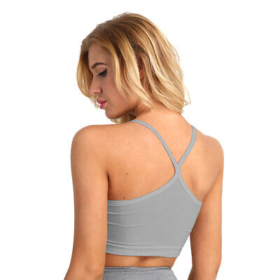 Women's Sport Yoga Crop Top Vest Gym Workout Fitness T-Shirts Cami Tank Tops Bra