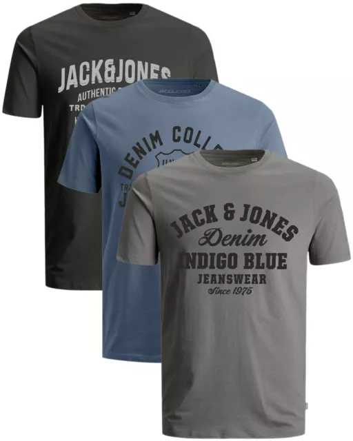 Jack & Jones Herren Übergrößen T-Shirt Plus Big Size 3er Pack 3XL 4XL 5XL 6XL