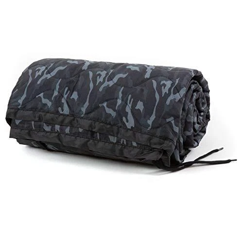 Military Camping Blanket - Digital Black Camo Pattern - Army Woobie Poncho