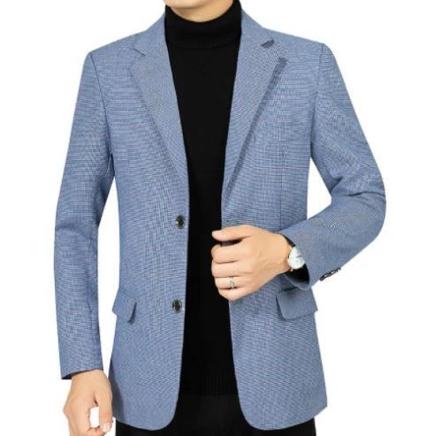 Mens Casual Suit Coats Single Breasted Work Jacket Handsome Slim Pocket Overcoat