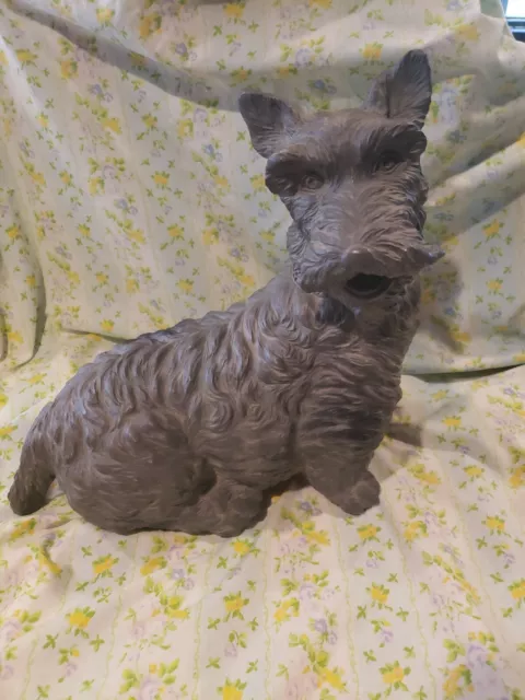 Life Size Gray Scottish Terrier Statue "Scotty Dog"  (2lbs 12oz) 12" x 16.5"