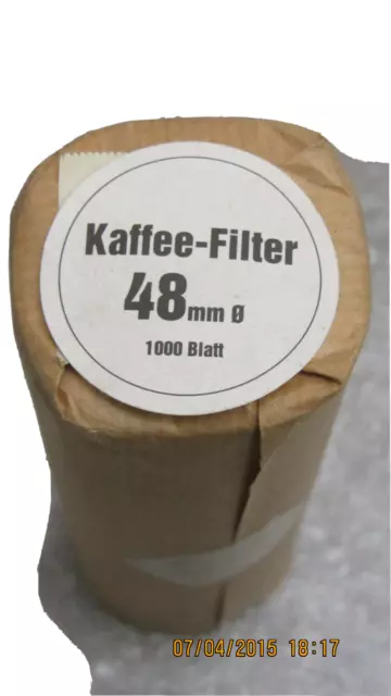 1000 Kaffeerundfilter 48mm Kaffeefilter Rundfilter WMF 1000,2000,2100 Filtromat 3