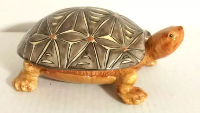 Fitz And Floyd Brown Turtle  Lidded Trinket Box NEW in Box