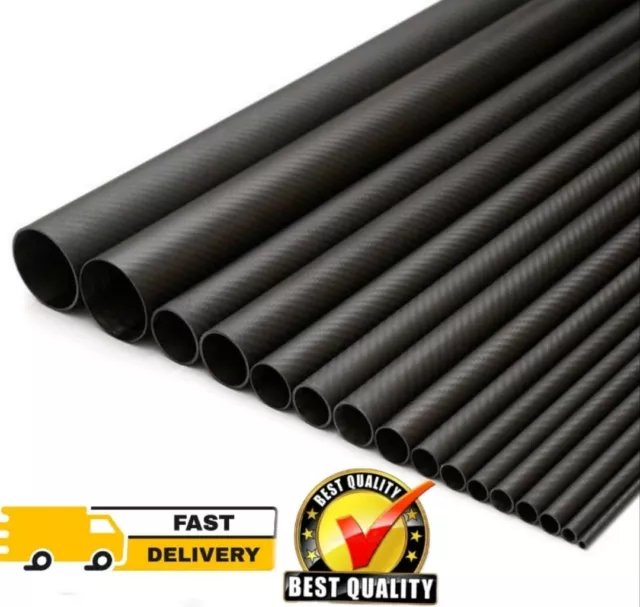 1.5mm Matte 1 x OD 30mm x ID 27mm x 1000mm 1 M 3k Carbon Fiber Tube Roll Wrapped