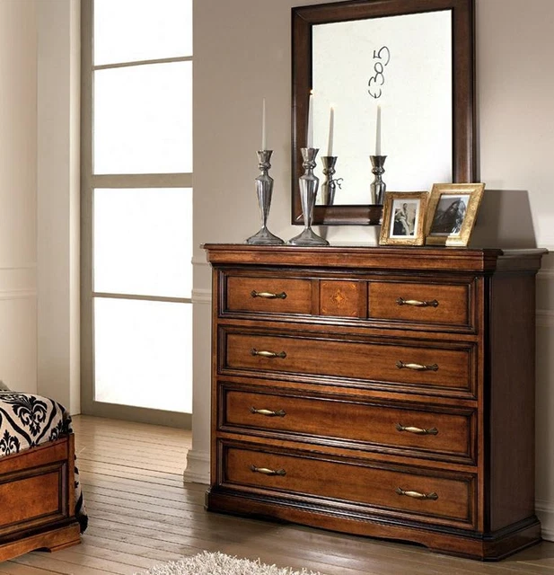 Chambre à Coucher Meuble Set Ensemble Italienne Table de Chevet Massif Bois 3tlg 2