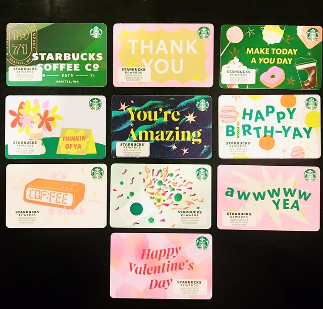 10 NEW RELEASED 2024 STARBUCKS Gift Cards Set Lot 6310 6311 9.99