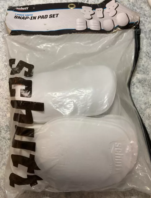 Schutt Football 7 Piece Youth Snap-In Pad Set White Sports New Sealed Pls Read