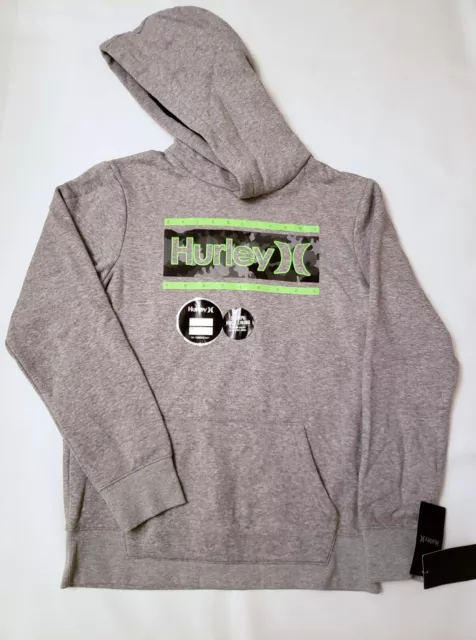 Hurley Hoodie Sweatshirt Youth Boys XL Sherpa Lined Hood Logo Front NEW *LL
