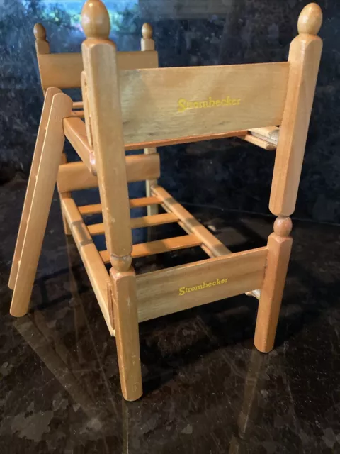 Strombecker Wood Dollhouse Bunk Bed w/ Ladder or Two Individual Beds