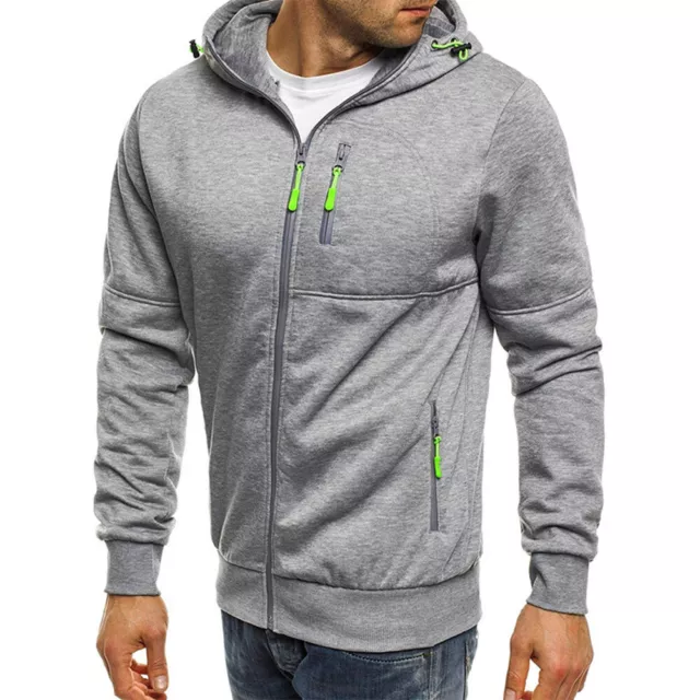 New Mens Winter Work Zip Up Jumper Hoodie Warm Hooded Jacket Coat Sweatshirt UK