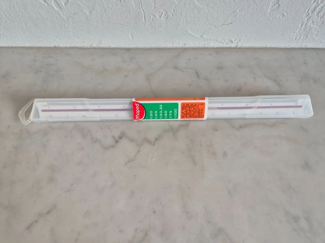 Graphoplex Kutch ME.370B Règle de réduction triangulaire 30 cm Blanc